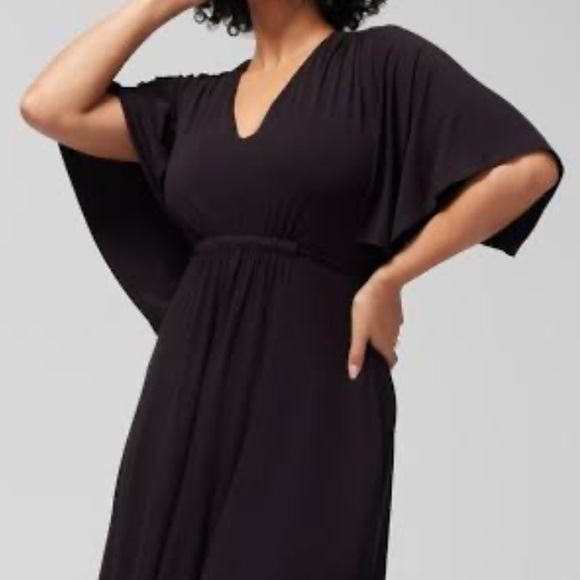 Soma Soft Jersey Flutter Sleeve Caftan Short Bra Dress Black Size XXL NWT - Picture 11 of 16